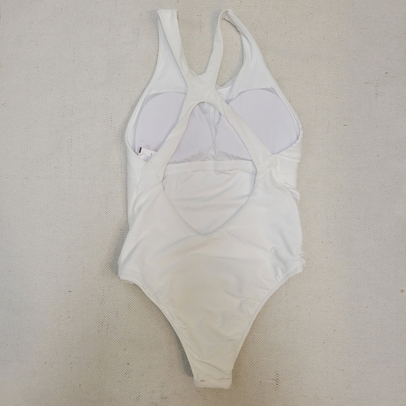 Seafolly White Wave Textured One-piece Swimsuit Size 10 - Picture 5 of 9